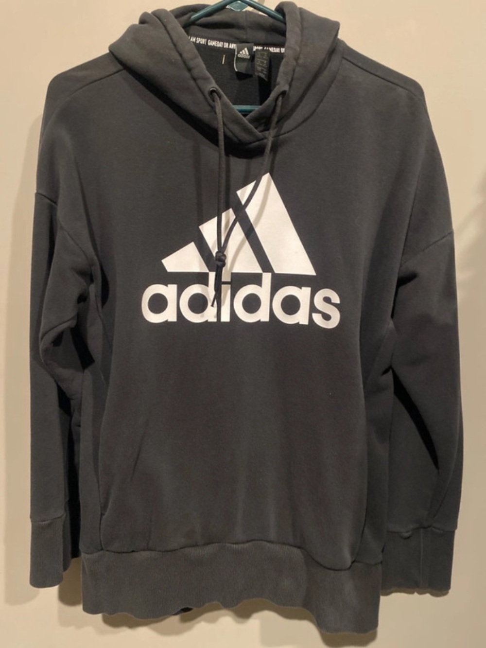 Adidas Womens Black Logo Hoodie Sweater